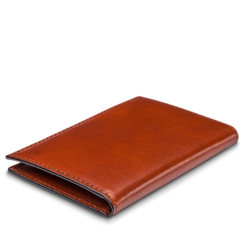 Bosca Men's Leather Card Holder Wallet â€“ Italian Full Grain Vegetable Tanned Credit Card Case â€“ 6 Card Slots, 2 Receipt Wells â€“ Classic Glossy Finish â€“ Gift-Ready Packaging - Dark Brown - Image 3